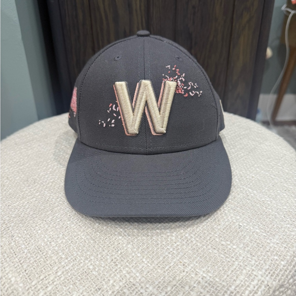 New Era Black and Gray Cap with Pink Embroidery